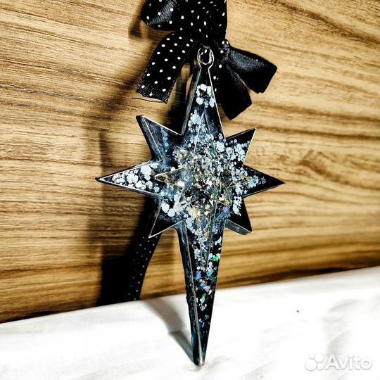 Набор елочных игрушек из эпоксидной смолы