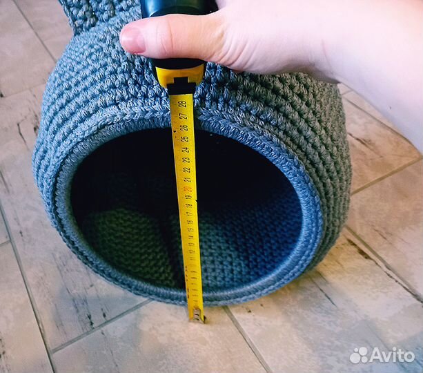 Кошачий вязаный домик,ручная работа