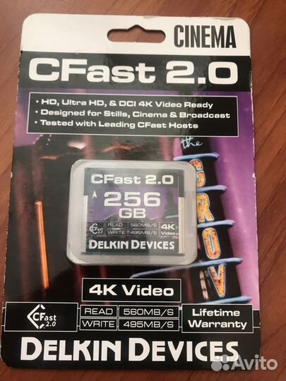 Карта памяти 256Gb CFast 2.0 Delkin