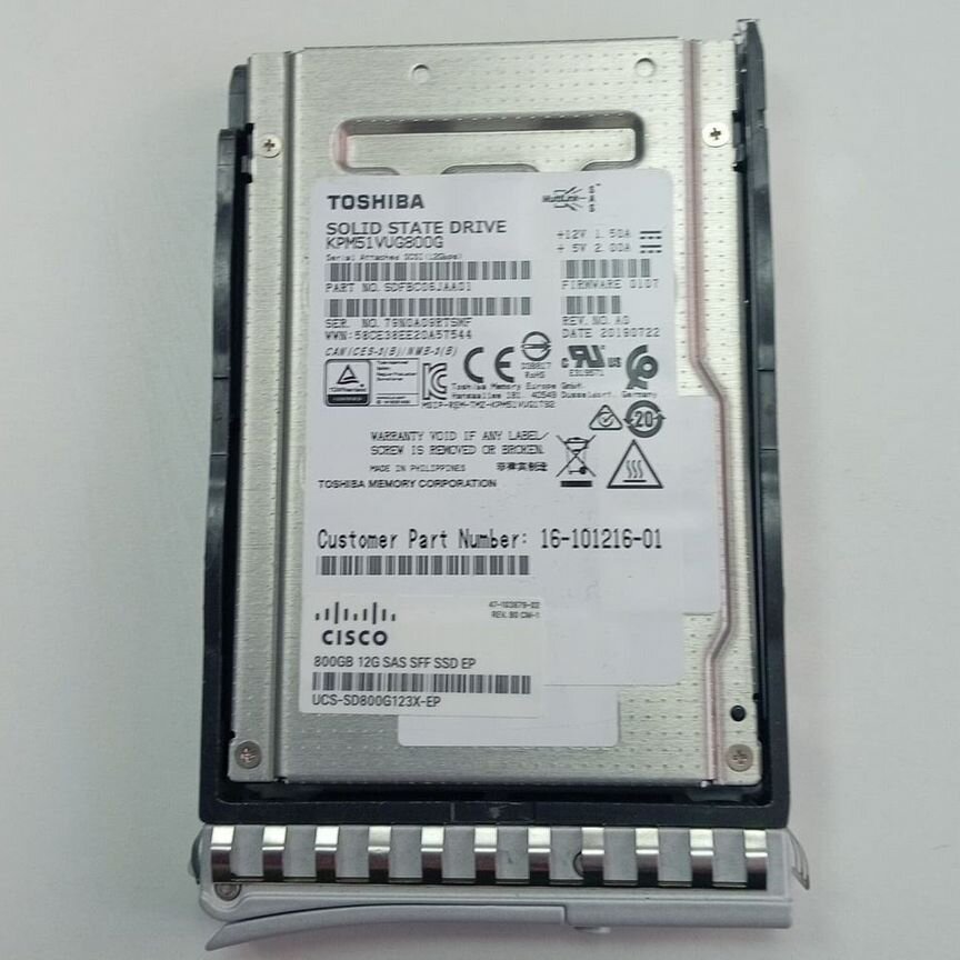 [UCS-SD800GK3X] 800gb Sas Ssd Toshiba Kpm51vug800g ( Ucs-Sd800gk3x