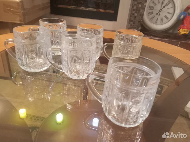 Хрустальные кружки набор 10 шт