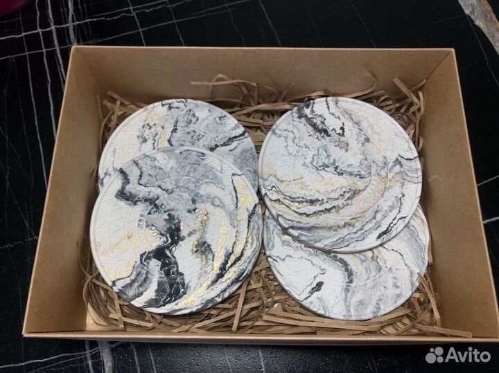 Подставка из гипса для чашек кружек свечей (2 шт)