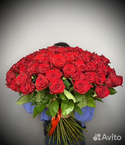 101 красная роза 50 см Эквадор