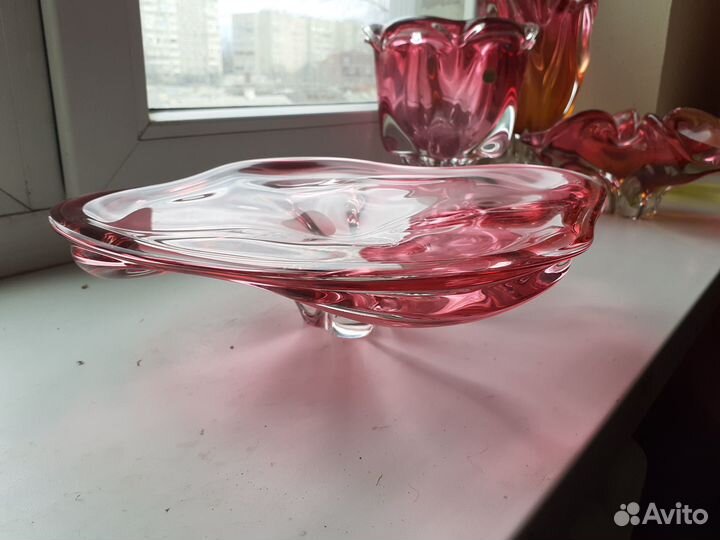 Вазы из цветного стекла Чехия