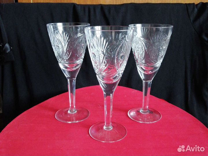 Фужеры хрустальные СССР. Высота 18смбронь