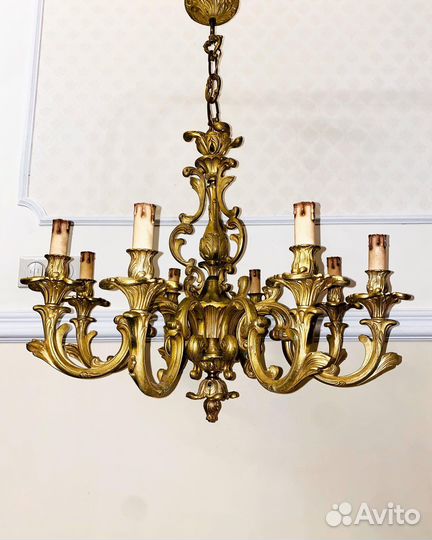 Люстра антикварная бронзовая Франция