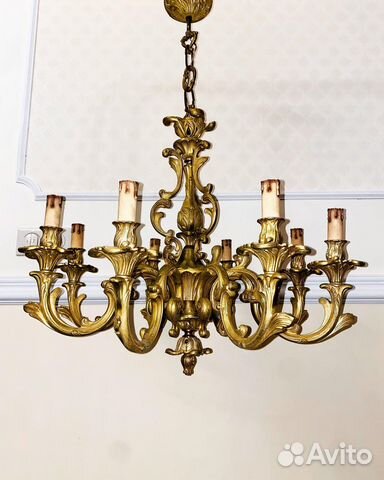 Люстра антикварная бронзовая Франция