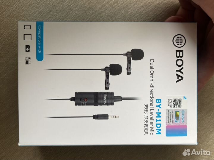 Двойная петличка boya by-m1dm