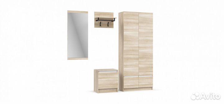 Прихожая сплит 6 Сонома, Белый снег,рассрочка