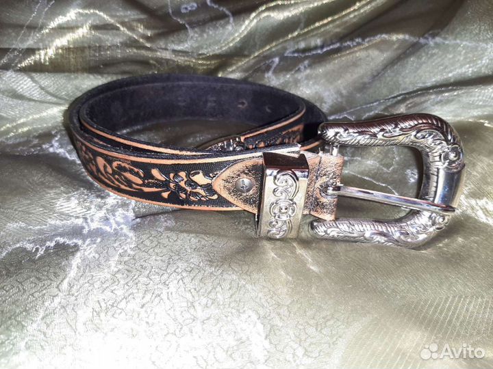Ремень женский мужской кожаный