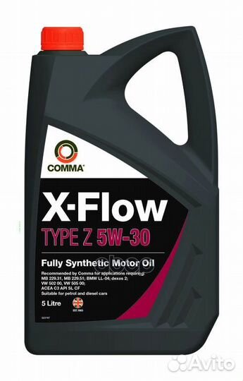 Comma 5W30 X-flow type Z (5L) масло моторное A