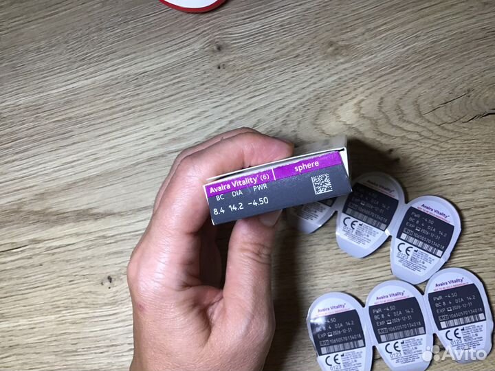 Линзы контактные -4,5 6шт (3 пары)