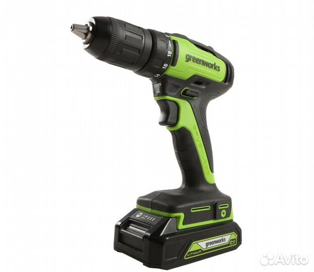 Дрель-шуруповерт аккумуляторная Greenworks GD24DD3