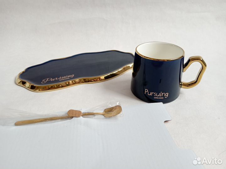 Чашка с блюдцем новые, кофейный набор