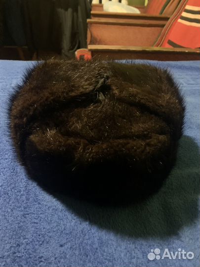 Норковая шапка мужская ушанка 57 размер