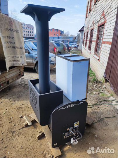 Банная печь на три помещения Медведь кп газ