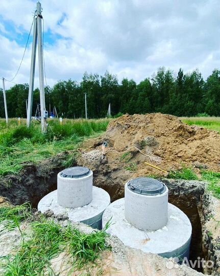 Септик из бетонных колец,канализация,сливная яма
