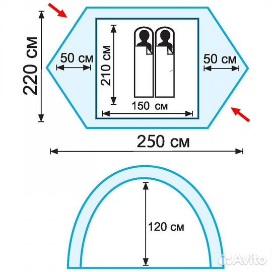 Палатка трекинговая двухместная Tramp scout 2 V2