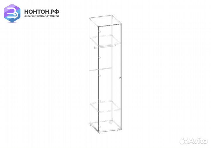 Пенал Мийа-3А ясень шимо светлый / белая шагрень