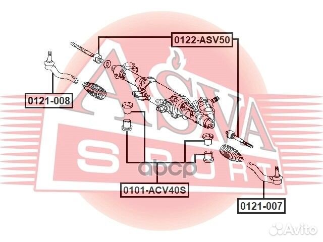 Наконечник рулевой 0121008 asva