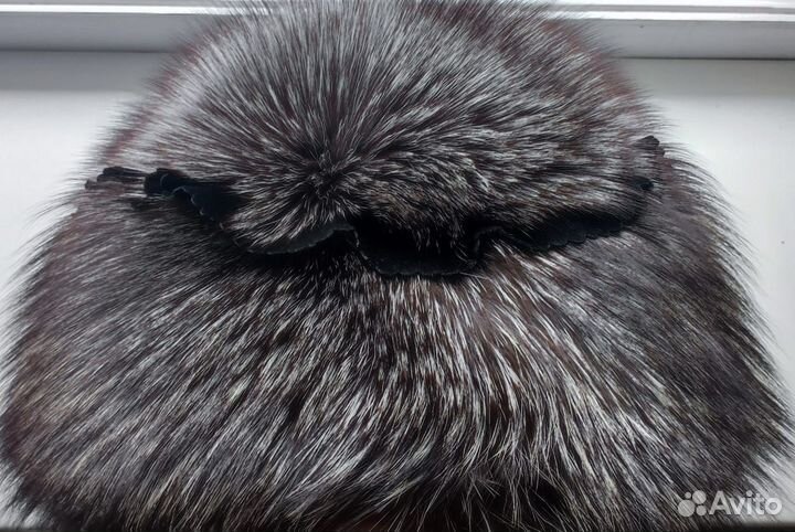 Шапка зимняя меховая женская чернобурка