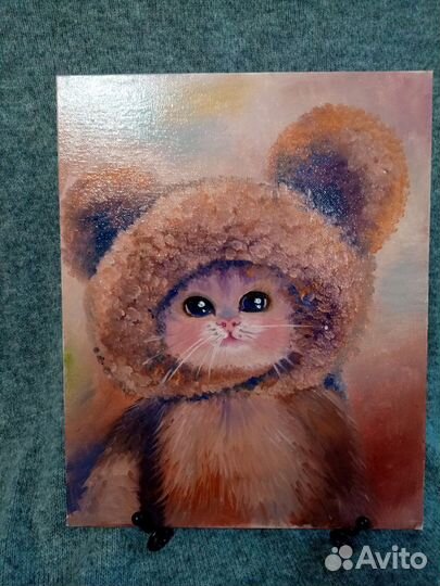 Котик в шапке