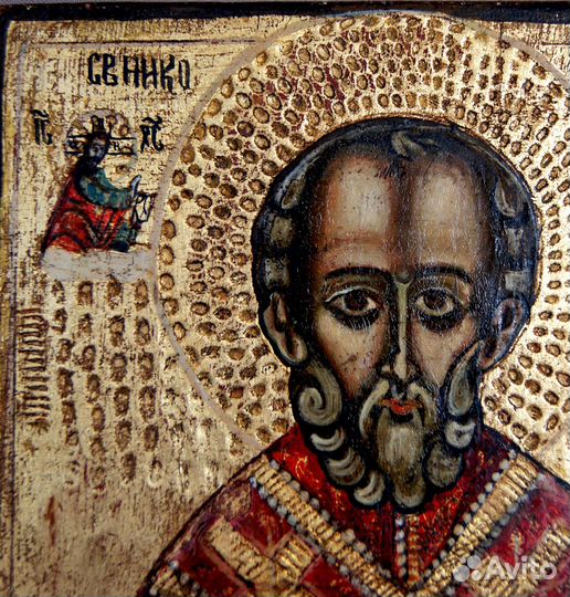 Старинная икона Николая Чудотворца