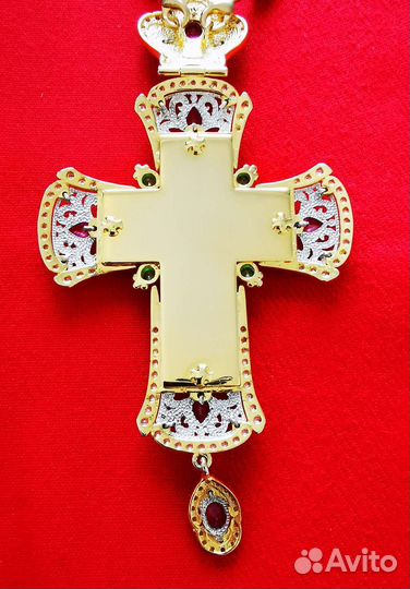 Крест наперсный с цепью, серебряные, Греция