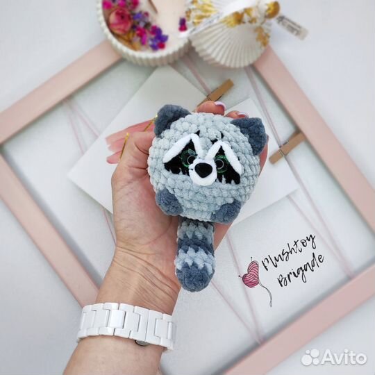 Вязаный плюшевый енотик (на заказ)