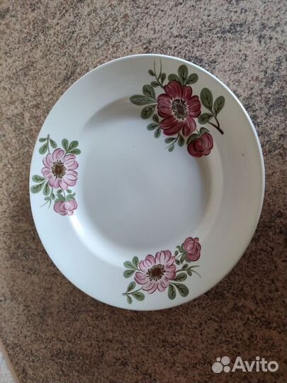 Тарелки зик винтаж 3шт цветы