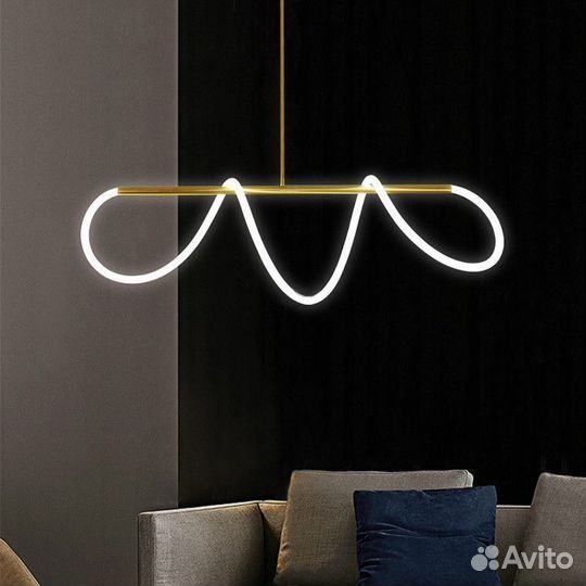 Люстра потолочная светодиодная дизайнерская золото