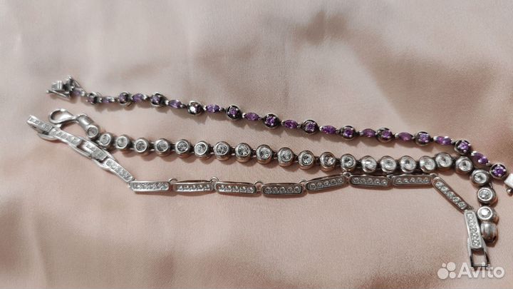 Теннисный браслет винтажный