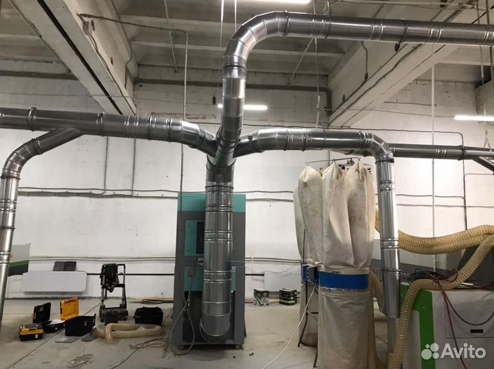 Воздуховоды оцинк., создание систем аспирации