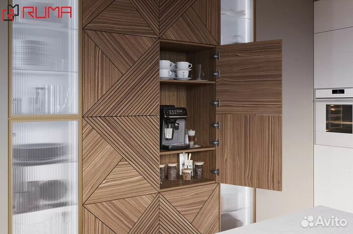 Кухня белая прямая с островком цена за всё