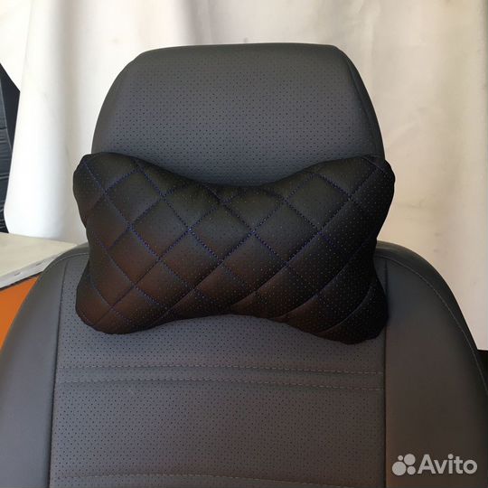 Подушка на подголовник ромб экокожа перфорирова