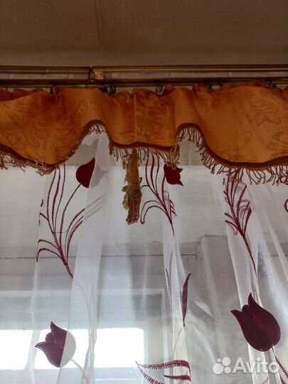 Комплект штор, органза и ночные с ламбрикеном