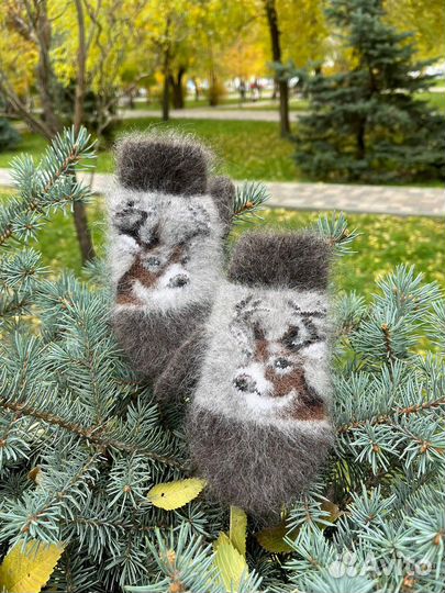 Пуховые варежки детские Козий пух