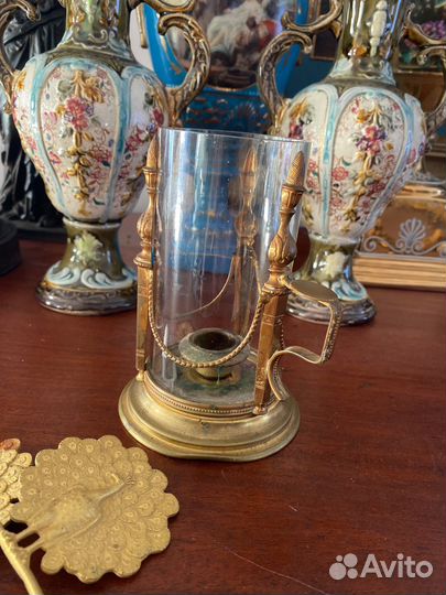 Подсвечник антикварный ручной. Латунь