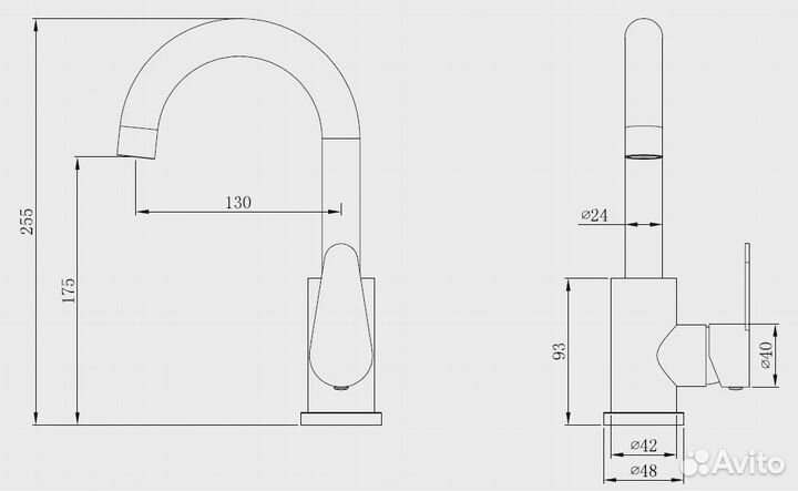 Смес-ль для раковины нержав olisan steel (ST1002)