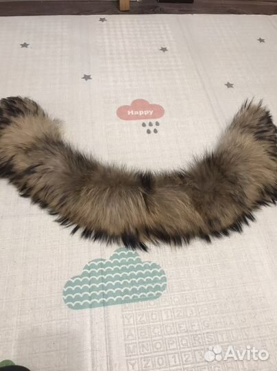 Воротник опушка из натурального меха енота