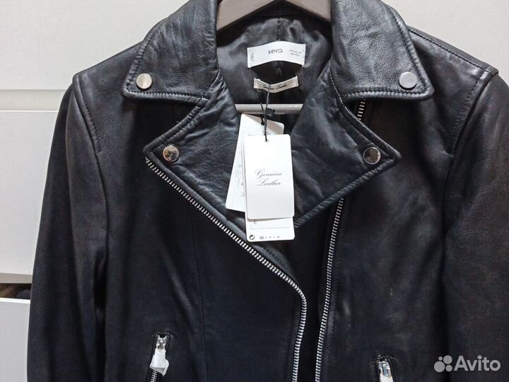 Куртка новая Mango кожа натуральная p.XS