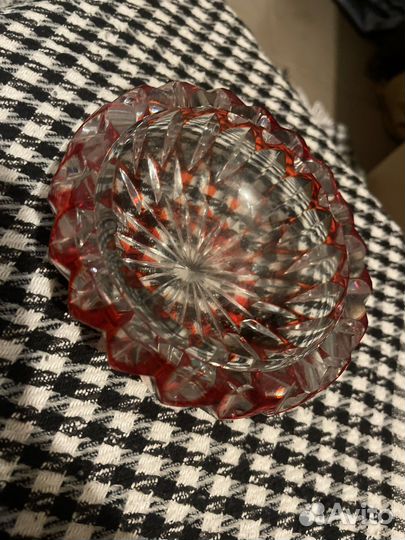 Пепельница цветной хрусталь гдр