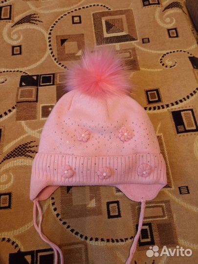 Шапка шлем для девочки зима