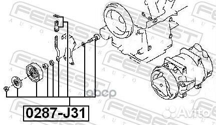 0287-J31 ролик приводного ремня в сборе Nissan