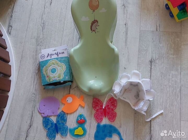 Горка для купания, шапочка, коврики пакетом новое