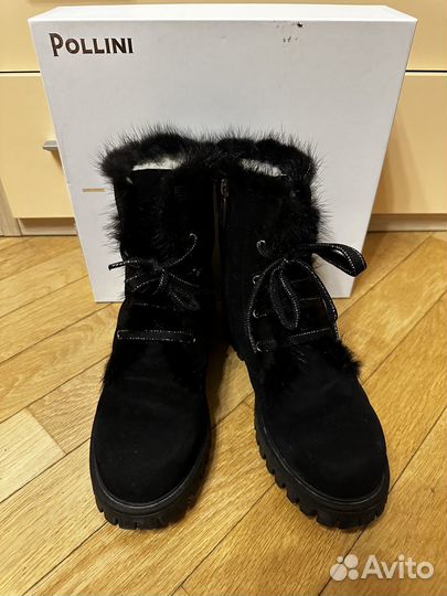 Pollini ботинки женские с мехом, 38 размер