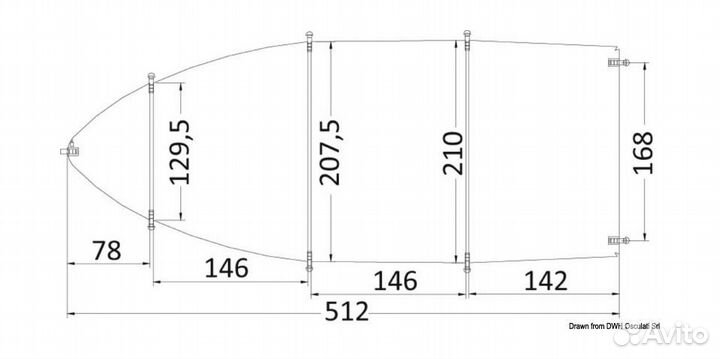 Тент транспортировочный лодок 4,3-4,9 м ширина 1,8