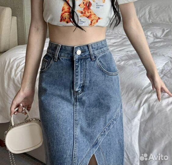 Юбка джинсовая миди