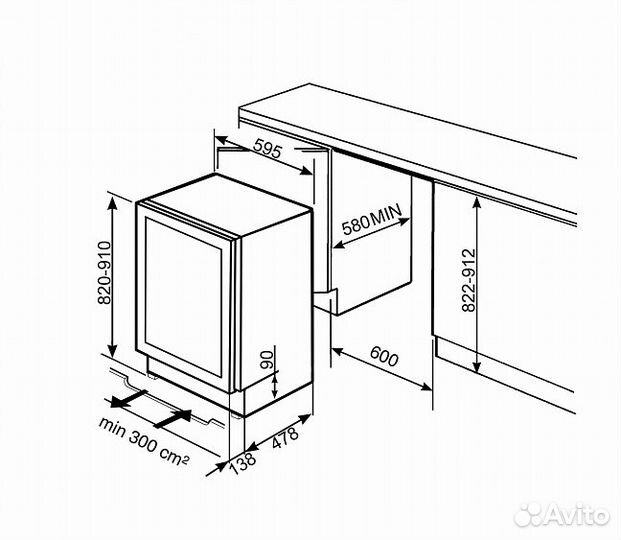 Встраиваемый винный шкаф smeg CVI138RWS2