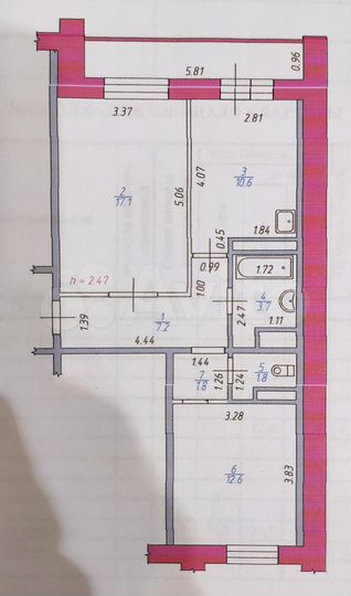 2-к. квартира, 54,8 м², 10/16 эт.